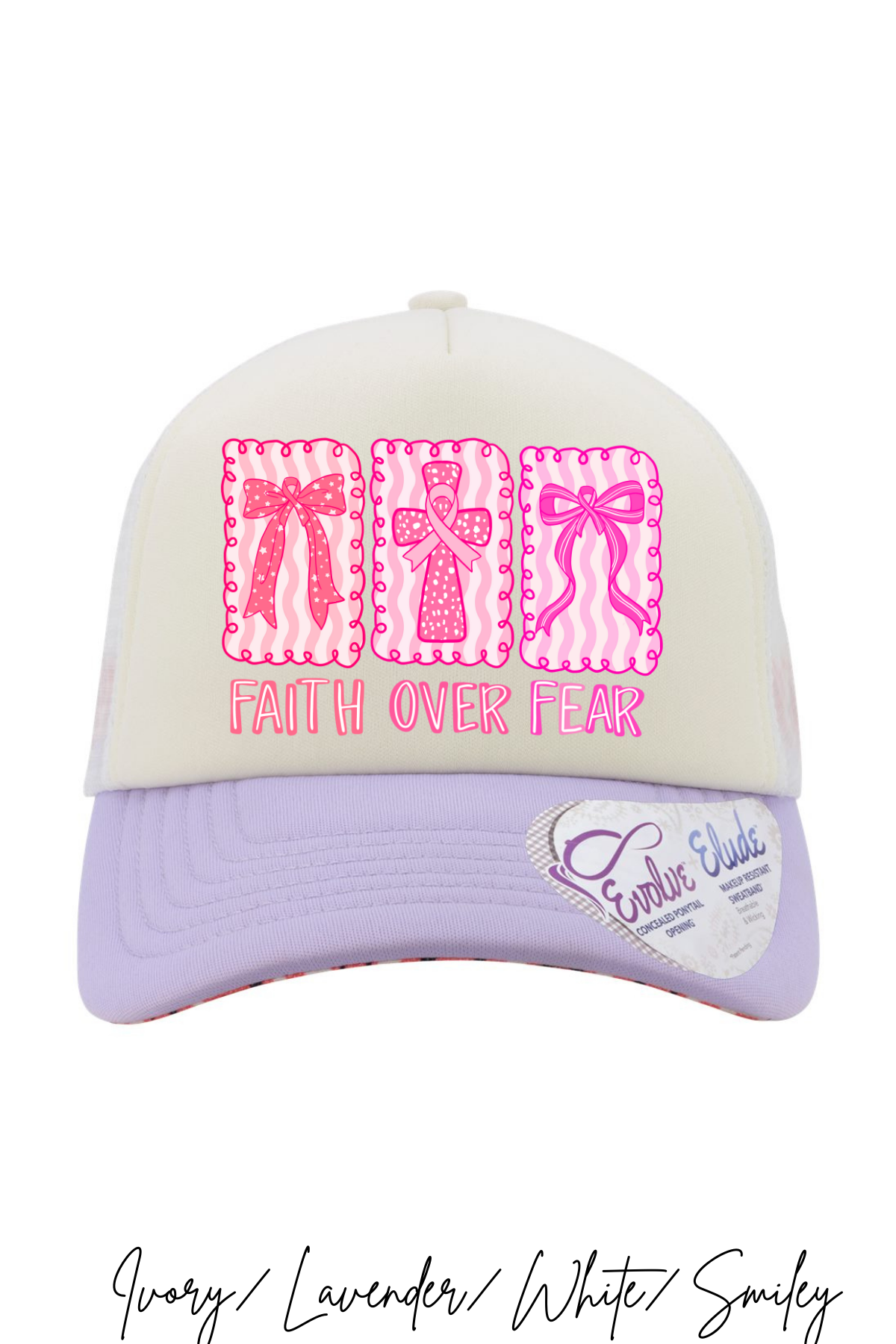 Pink Cross Infinity Trucker Hat w/ Pony Tail Hole